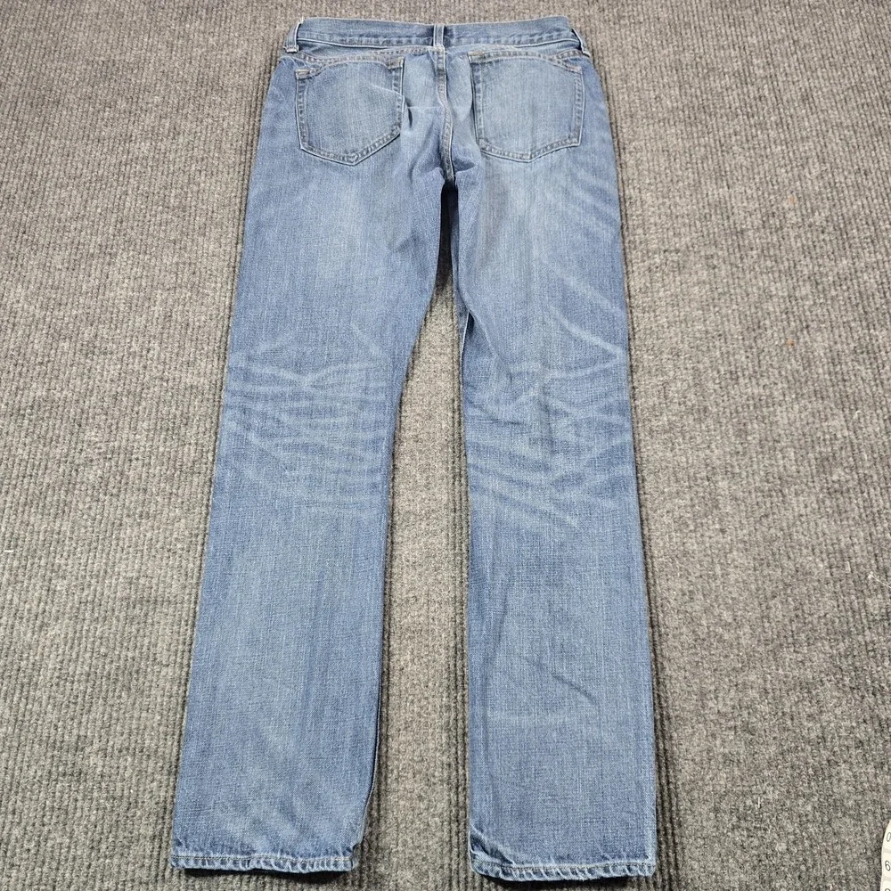 J.CREW 484 Jeans Mens 31x32 Blue Light Wash Straight Slim‎ Denim Zip Fly 30x30